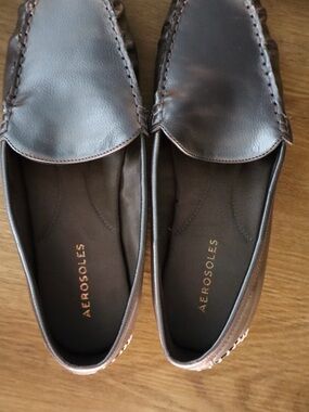 Aerosoles Women’s Leather Metallic Slip-On Loafers